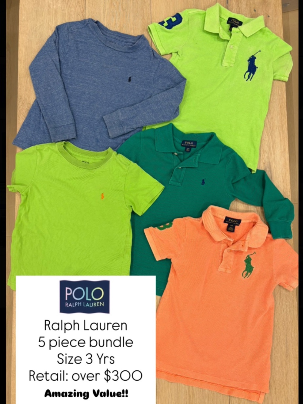 Polo Ralph Lauren Boys 5-Piece Bundle Size 3T – Polos & Tees